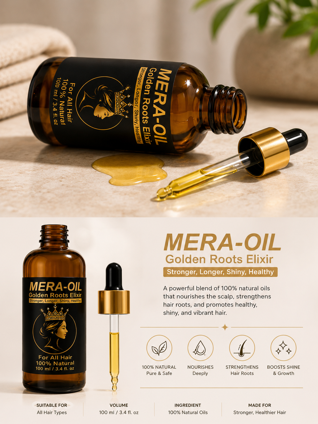 Mera-Oil Golden Roots Elixir - product infographic