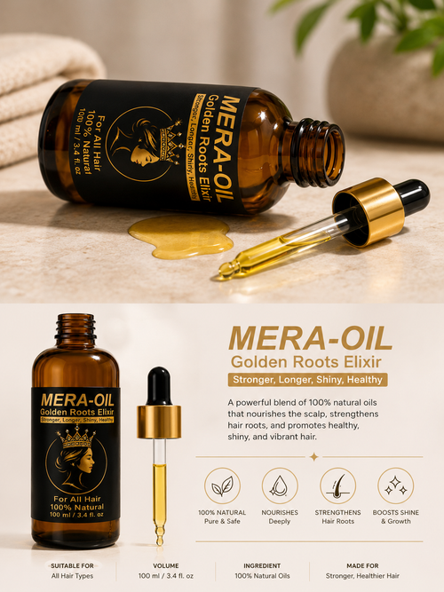 Mera-Oil Golden Roots Elixir - product infographic
