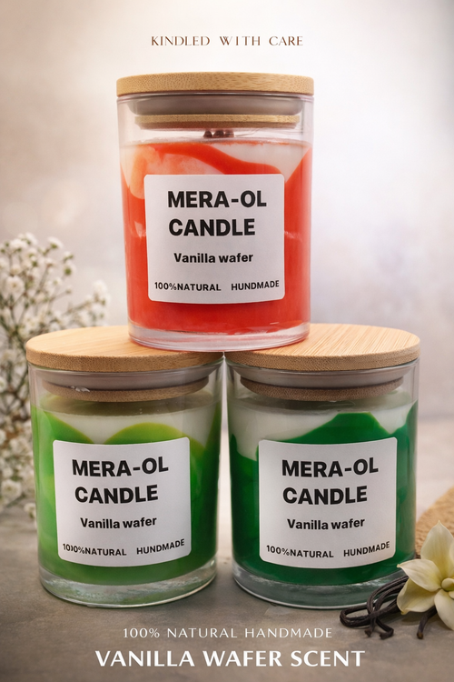 Handmade Vanilla Wafer Scented Candle - 100% Natural